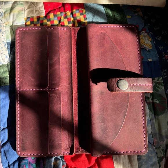 Purple leather wallet Etsy - Picture 2 of 6